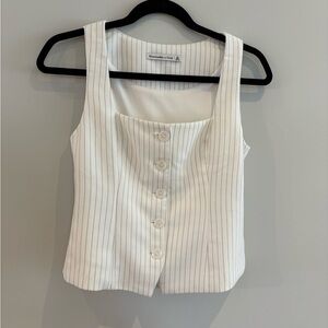 Abercrombie & Fitch White Button up Vest